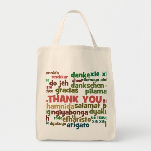 Multiple Ways to Say Thank You in Many Languages Tote Bag | Zazzle