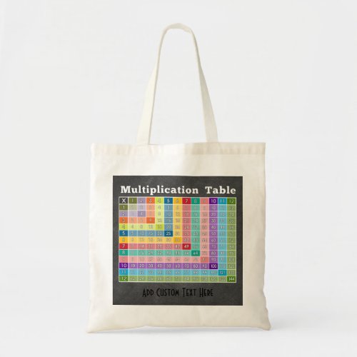 multiplication table classroom instant calculator tote bag