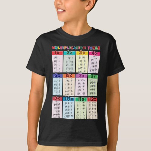Multiplication Table Elementary School Educational T_Shirt