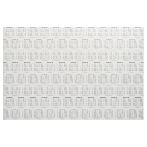 Multiplication Table Fabric