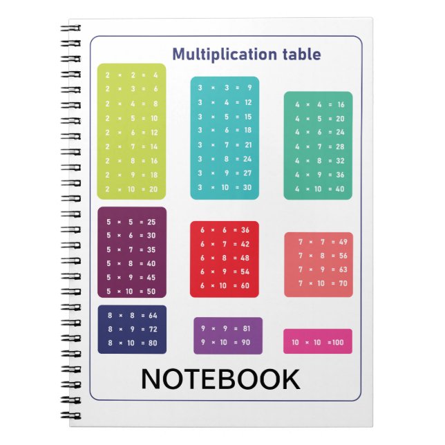 Multiplication table notebook (Front)