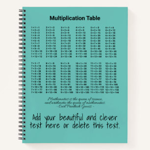 Multiplication Table Notebook
