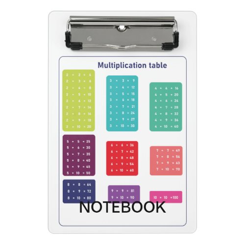 Multiplication table notebook iPad air cover Clipb Mini Clipboard