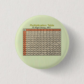 Multiplication Table orange AH2011 Pinback Button