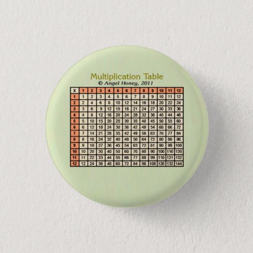Multiplication Table orange AH2011 Pinback Button