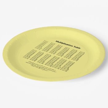 Multiplication Table Paper Plates by DigitalSolutions2u at Zazzle