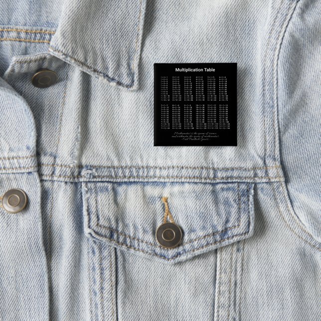 Multiplication Table White Text On Dark Button (In Situ)