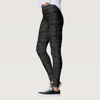 Multiplication Table White Text On Dark Leggings