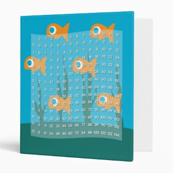 Multiplication Table With Fish Background Binder by nyxxie at Zazzle