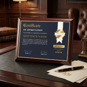 Multipurpose Achievement & Recognition Certificate Award Plaque