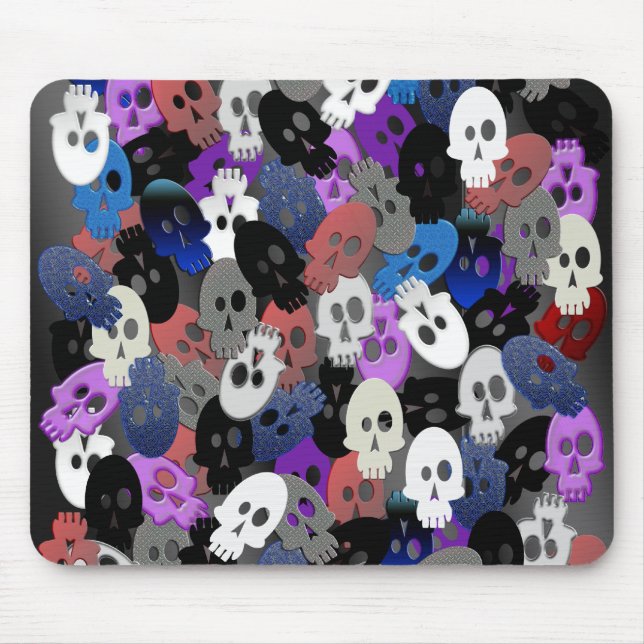multiskull pileup mouse pad (Front)