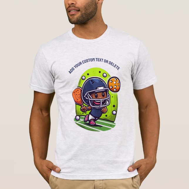 Multisport Pickleballer Playing American Football T-Shirt (Front)