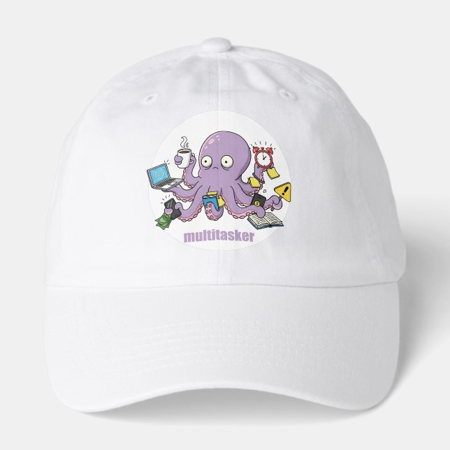 Multitasker – Funny Chaotic Octopus Dark Humor  Hat (Front)