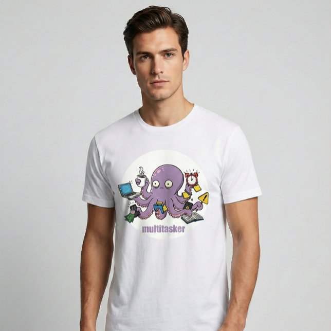 Multitasker – Funny Chaotic Octopus Dark Humor  T-Shirt (Creator Uploaded)