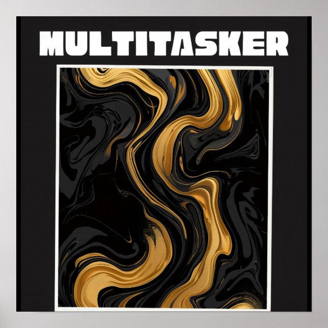 Multitasker Gold Liquid Marble - Luxury Abstract Poster (Front)