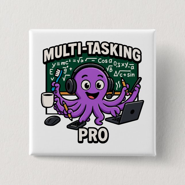 Multitasking Octopus Classroom Learner Pro Button (Front)