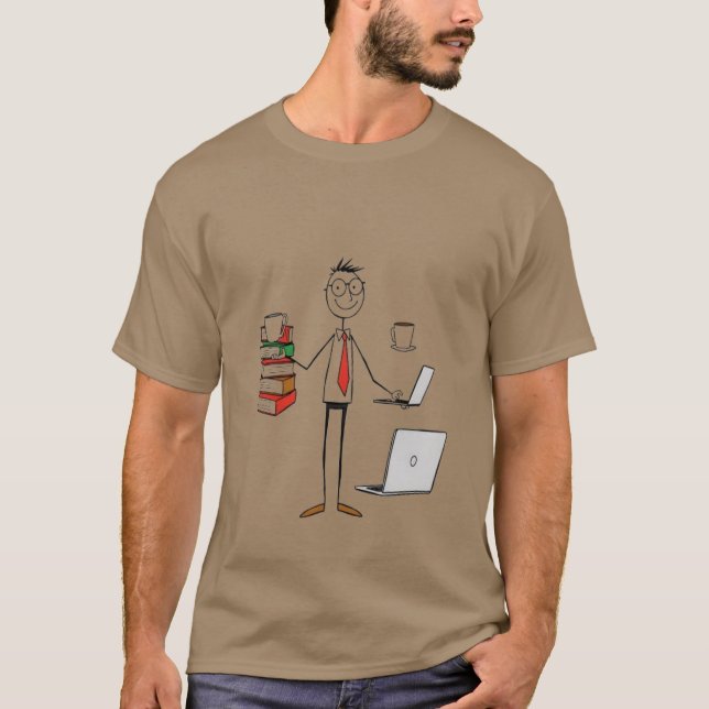 Multitasking Teacher Life Shirt – Books, Coffee &  (Front)