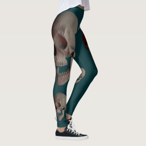 Multitude of Laughing Human Skulls Leggings