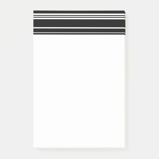 Multitudes of Uneven Black and White Stripes Post-it Notes (Front)
