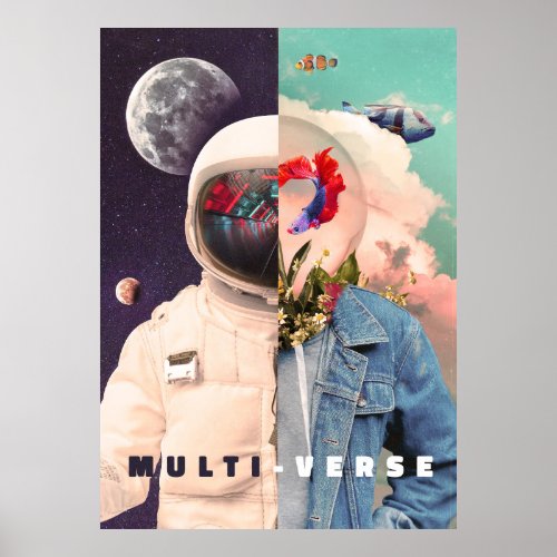 Multiverse astronaut design poster