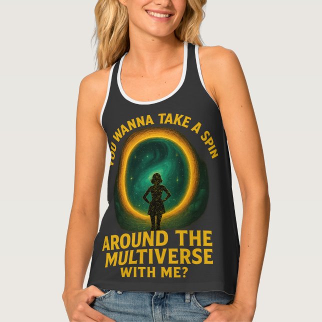 Multiverse Mini Skirt Silhouette Tank Top (Front)