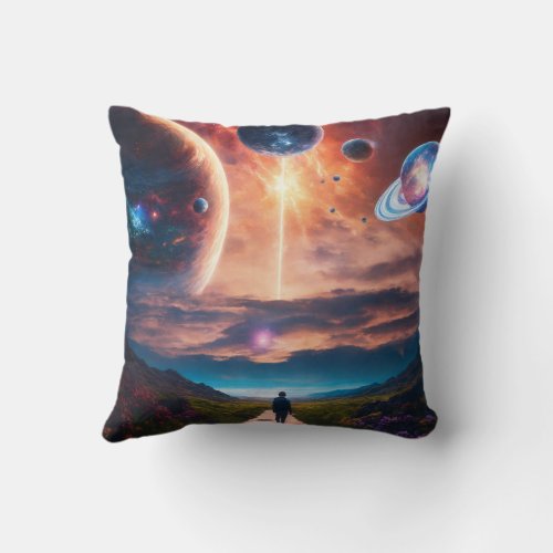 Multiverse Mirage A Kaleidoscope of Parallel Real Throw Pillow