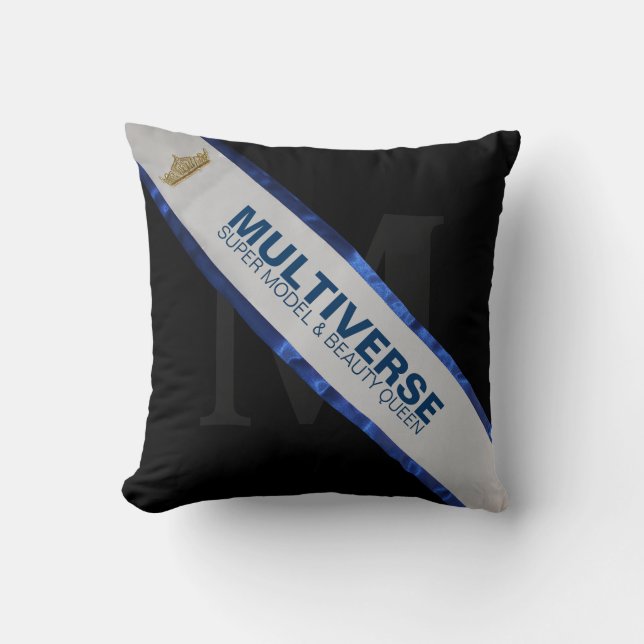 MULTIVERSE SASH - Miss Multiverse Throw Pillow (Front)