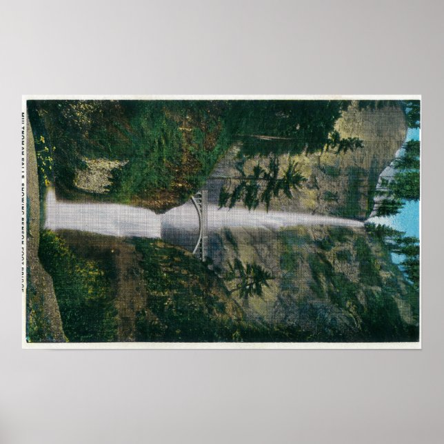 Multnomah Falls and Benson Foot Bridge 2 Poster (Front)