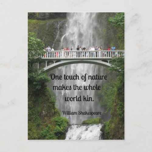 Multnomah Falls and quote about nature Postcard