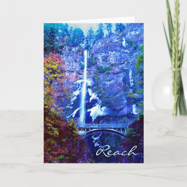 Multnomah Falls Bridge Greeting Cards (Front)