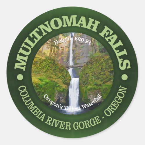 Multnomah Falls Classic Round Sticker
