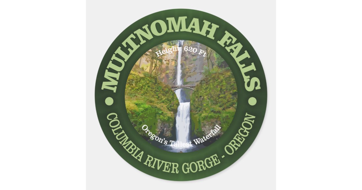 Multnomah Falls Classic Round Sticker | Zazzle