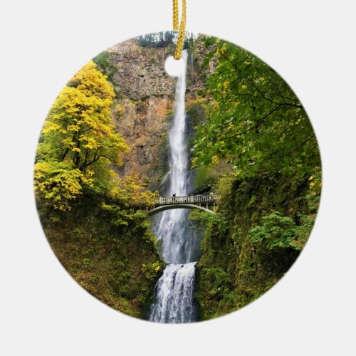 Multnomah Falls Columbia River Gorge Oregon Ceramic Ornament