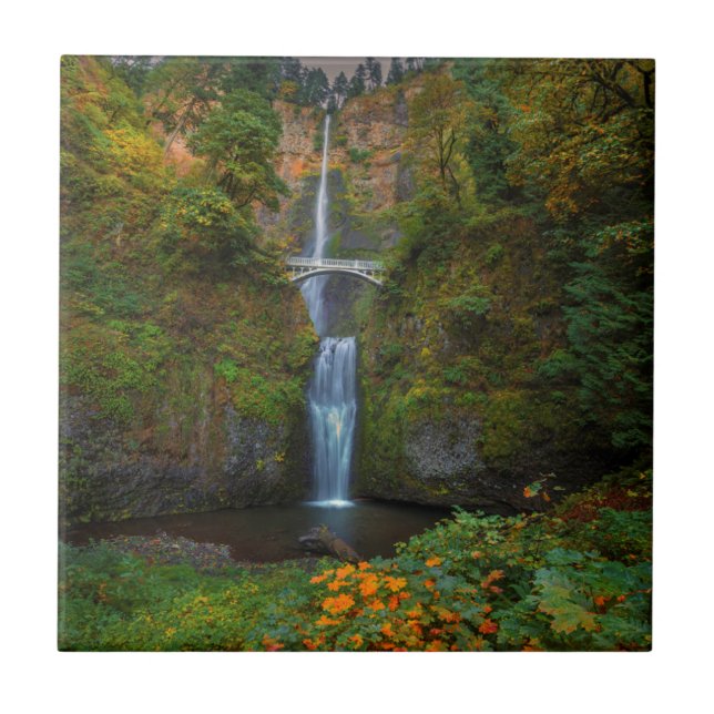 Multnomah Falls | Columbia River Gorge, Oregon Ceramic Tile (Front)