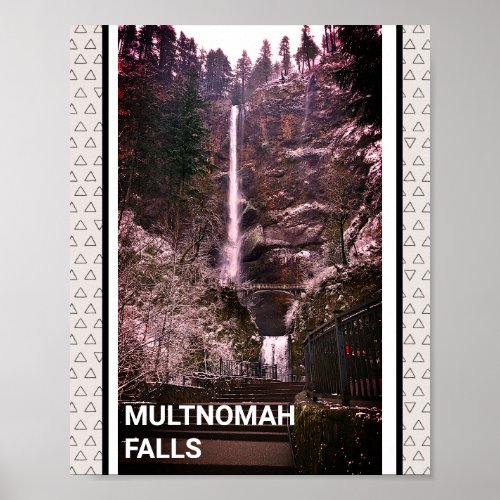 Multnomah Falls Columbia River Gorge Oregon Photo Poster