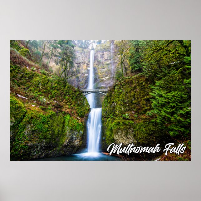 Multnomah Falls, Columbia River Gorge, Oregon Poster (Front)