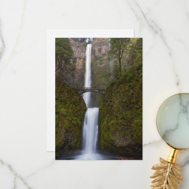 Multnomah Falls Greeting Card (Front/Back In Situ)