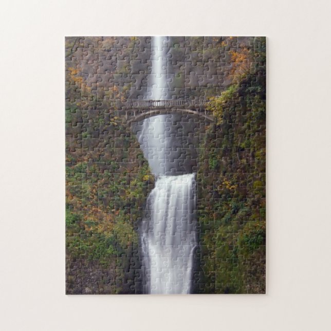 Multnomah Falls in late Autumn Jigsaw Puzzle (Vertical)