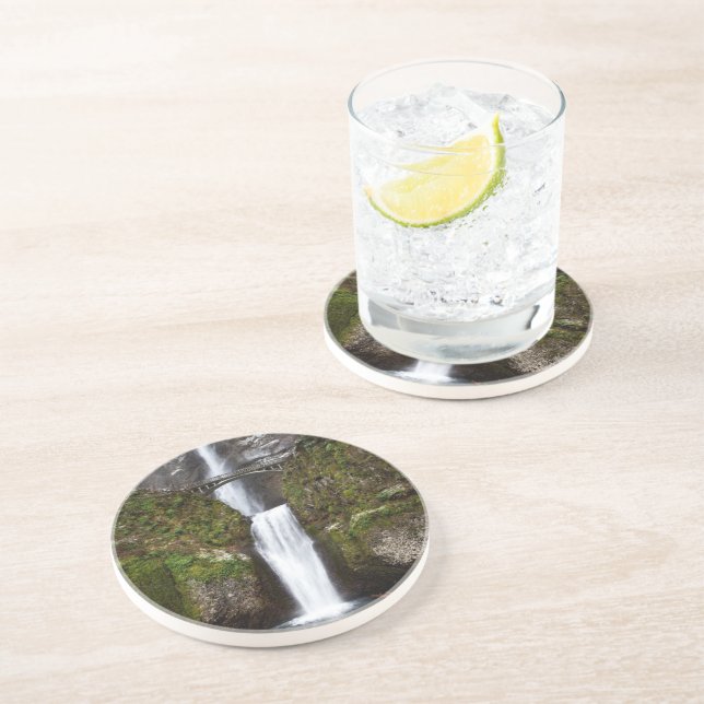 Multnomah Falls in the Columbia Gorge Drink Coaster (Side)