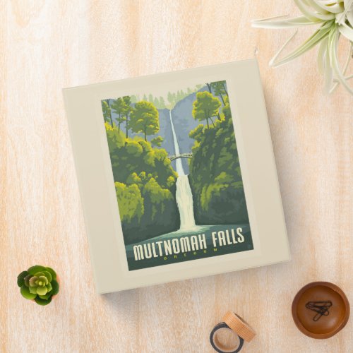 Multnomah Falls  Oregon 3 Ring Binder