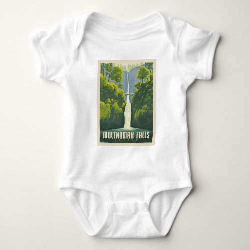 Multnomah Falls  Oregon Baby Bodysuit