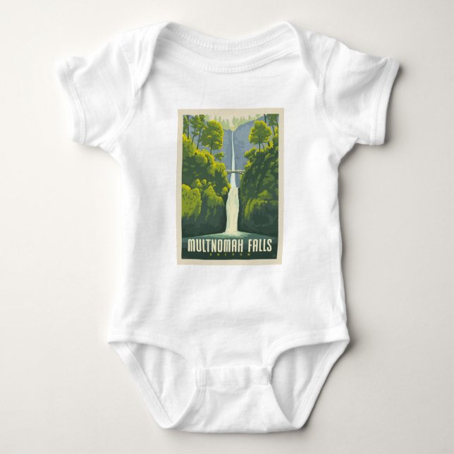 Multnomah Falls | Oregon Baby Bodysuit (Front)