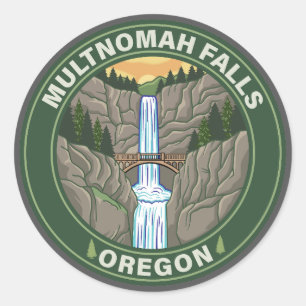 Multnomah Falls Oregon Classic Round Sticker