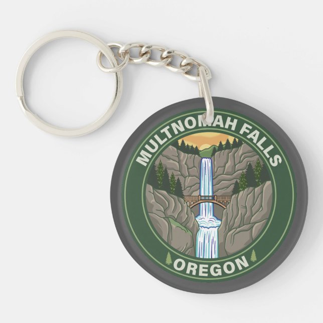 Multnomah Falls Oregon Keychain (Front)