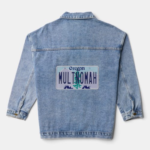 Multnomah Falls Oregon OR Neighborhood License Pla Denim Jacket