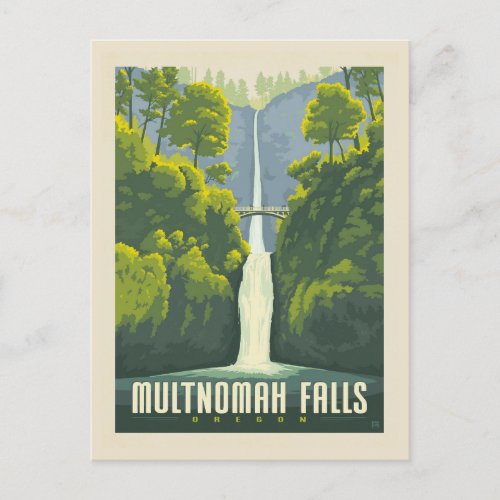 Multnomah Falls  Oregon Postcard