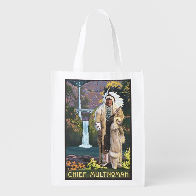 Multnomah Falls, OregonChief Multnomah Grocery Bag (Front)
