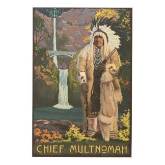 Multnomah Falls, OregonChief Multnomah Wood Wall Art