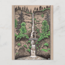 Multnomah Falls, Portland Oregon landscape drawing