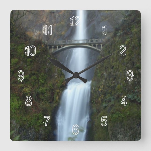 Multnomah Falls Square Wall Clock (Front)